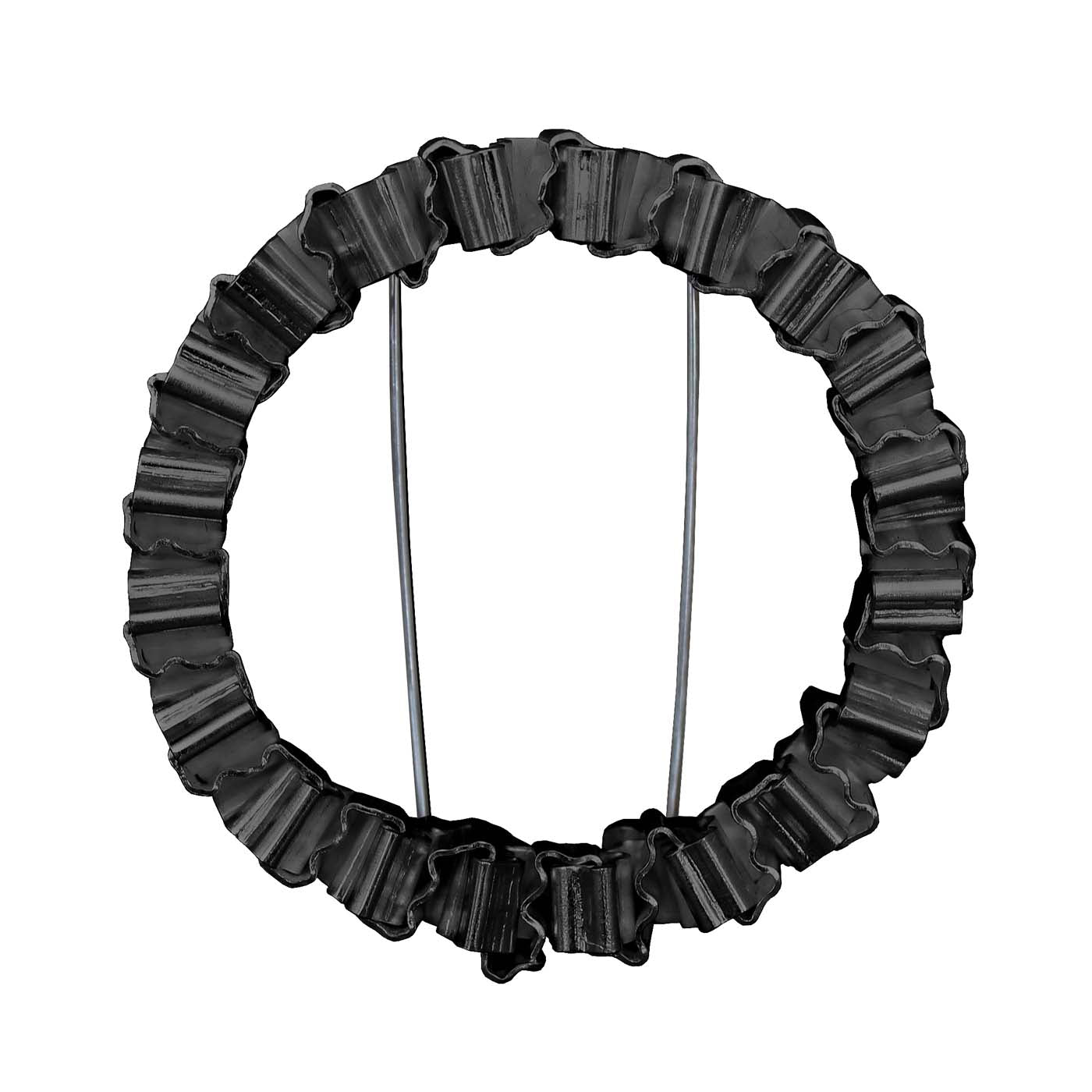 Hand-Folded XYZ Circle Brooch in Sterling Silver